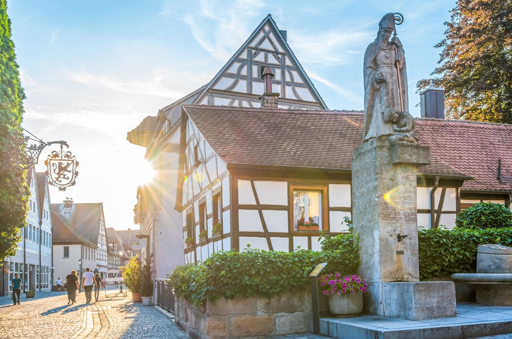 Historische Altstadt Herzogenaurach mit Kiliansbrunnen